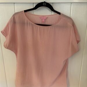 Lily Pulitzer Silk Pink Striped Women's Blouse Top